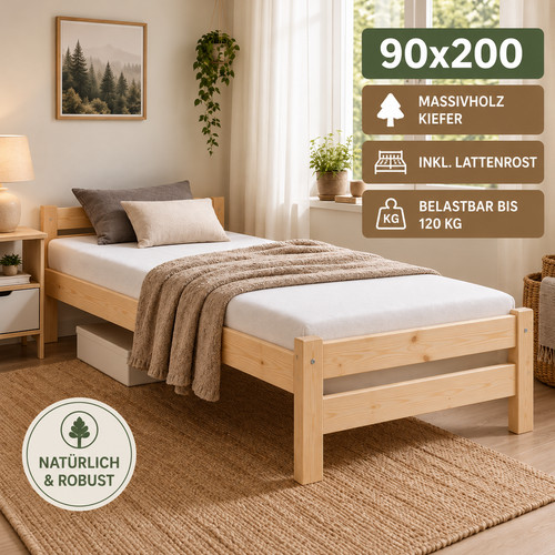 Letto legno 90x200 - 90x200,