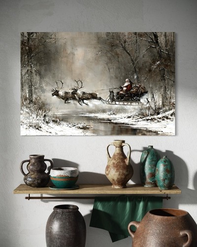Quadro tela babbo natale - tela,