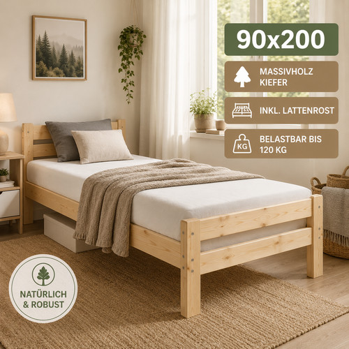 Letto legno 90x200 - letto, in