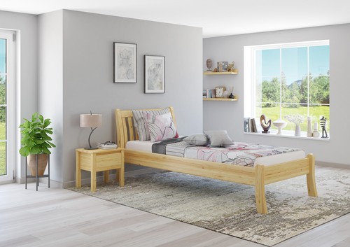Letto singolo vero legno